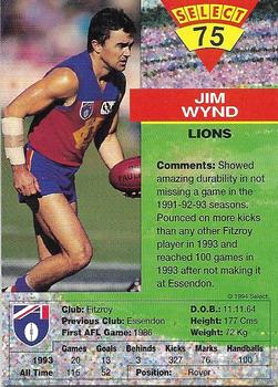 1994 Select AFL #75 Jim Wynd Back